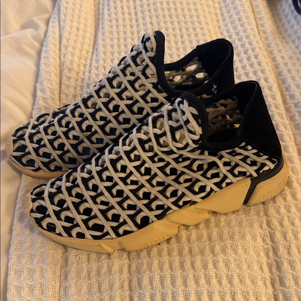 Jeffrey Campbell Black and White Woven Shoes